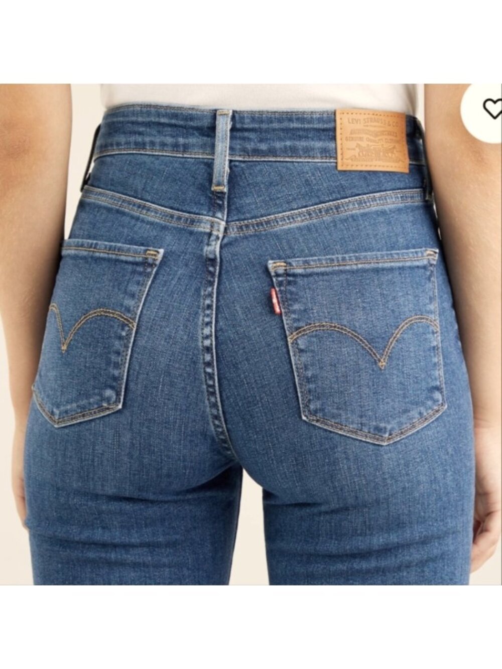 Levi's 721 high rise skinny distressed raw hem jeans premium Big E